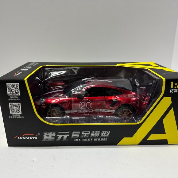 1:24 2020 Porsche 911 Turbo S Diecast With Headlight & Tailight LEDS Red - Picture 9 of 9